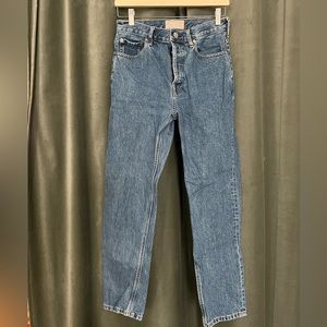 Everlane High Rise Cheeky Straight Jean 27 Regular Sky Blue wash